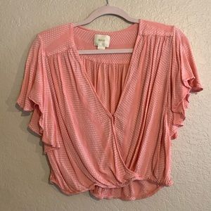 Maeve Pink Surplice Top (L)